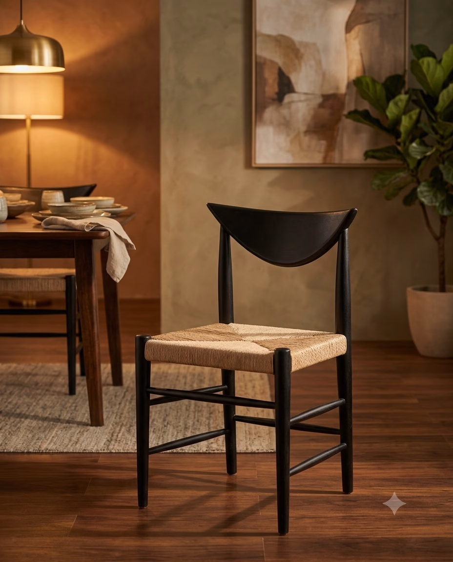 Orange Tree Utsaah Saanra Dining Chair, Black Finish