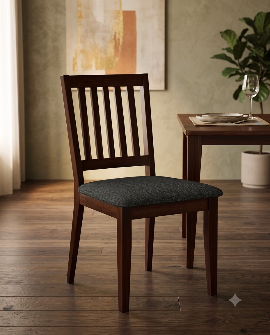 Urban Ladder Diner Set of 2 Dining Chairs, Dark Walnut