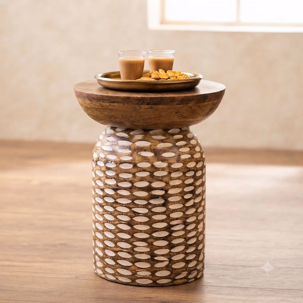 Vaaree's mango wood or sheesham accent side tables