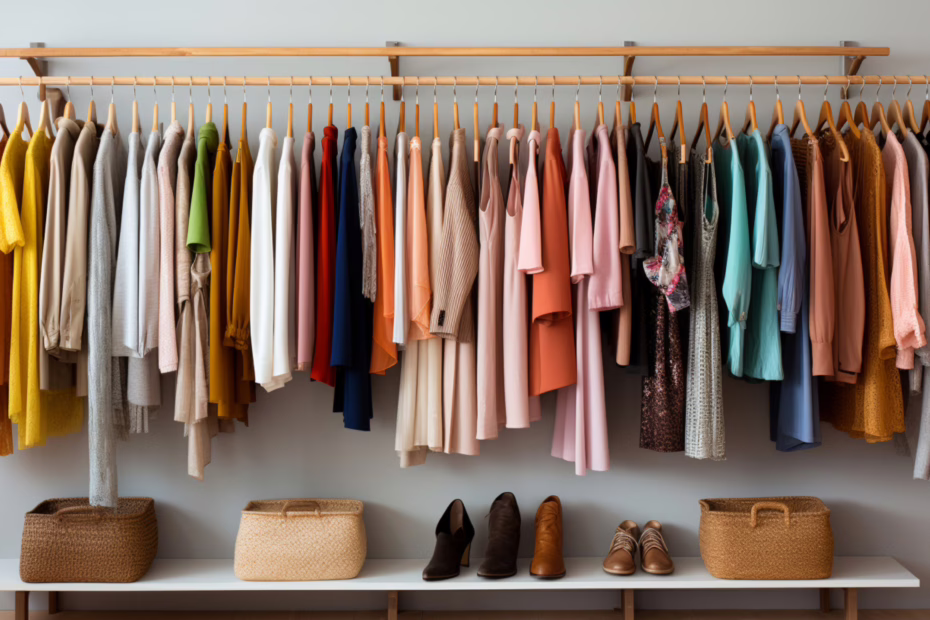 A stylish display of sustainable fashion representing the Conscious Closet meaning in modern clothing choices.